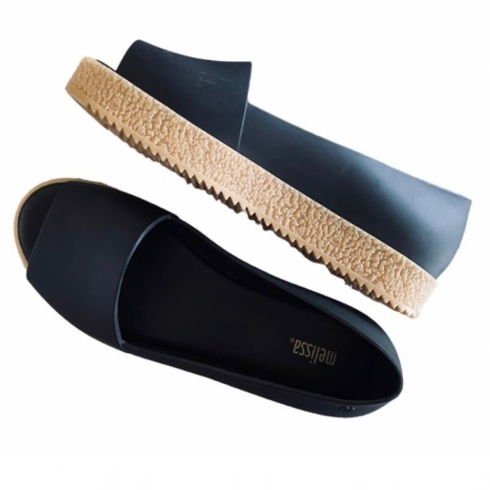 Melissa Puzzle Flats Peep-Toe Rubber Size 9
